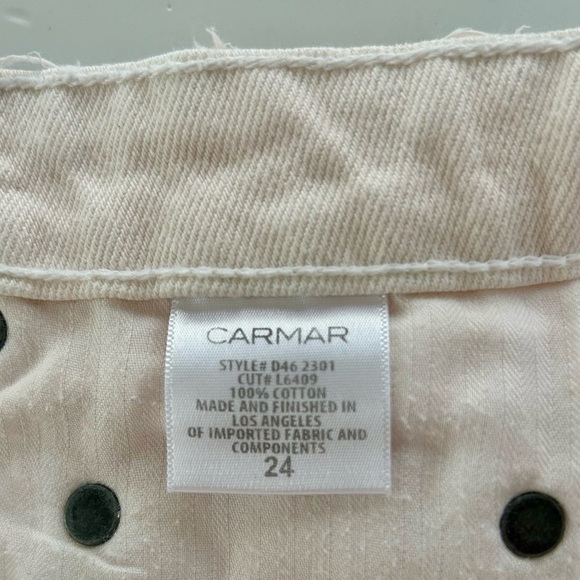 LF CARMAR Bianca High Waist Destroyed Denim Shorts, Palest Pink 24 - Picture 4 of 7